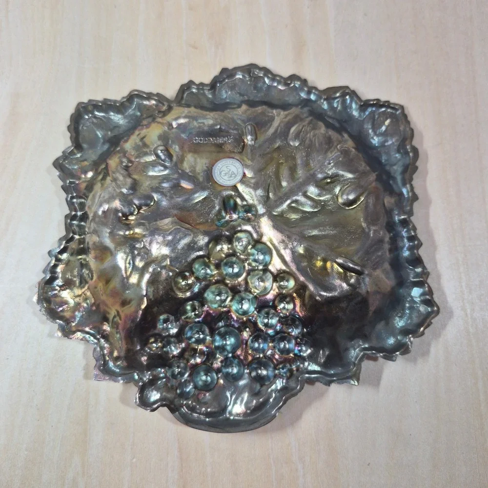 Godinger Silver Art Co Grape Leaf Trinket Dish‎ Candy Bowl Catchall